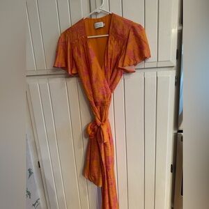 Tanya Taylor wrap tie Orange Dress
Sz 10